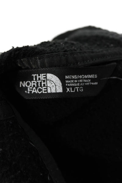 The North Face Mens Pullover Hoodie Black High Neck Drawstring Size XL