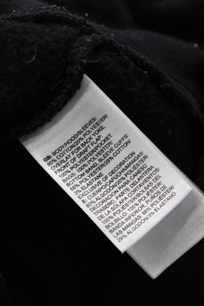 The North Face Mens Pullover Hoodie Black High Neck Drawstring Size XL