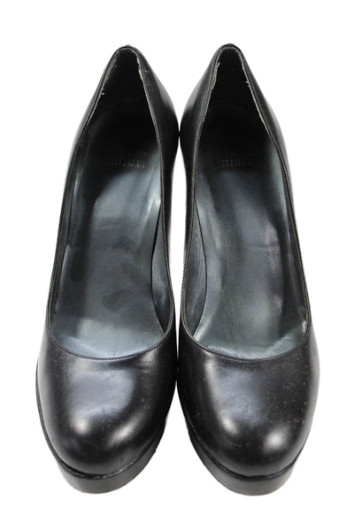 Stuart Weitzman Womens Slip On Stiletto Platform Leather Pumps Black Size 8.5