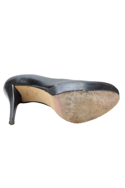 Stuart Weitzman Womens Slip On Stiletto Platform Leather Pumps Black Size 8.5