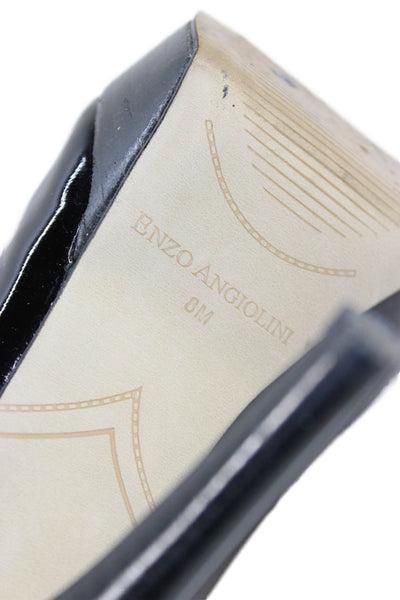 Enzo Angiolini Womens Stiletto Platform Peep Toe Slingback Pumps Black Size 8