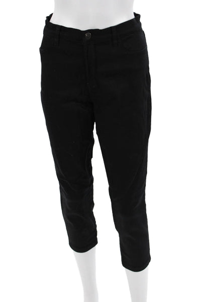J Brand Women Cropped Capri Pants Black High Rise 22in Lyocell Blend Size 31