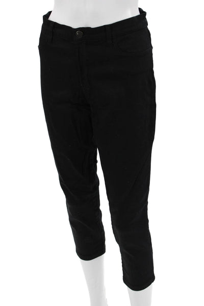 J Brand Women Cropped Capri Pants Black High Rise 22in Lyocell Blend Size 31