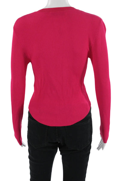 Zara Women Pink Basic Jersey Long Sleeve T-Shirt Size M