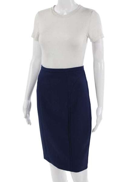 Reiss Womens Dark Blue Straight Pencil Skirt Knee Length Size 0