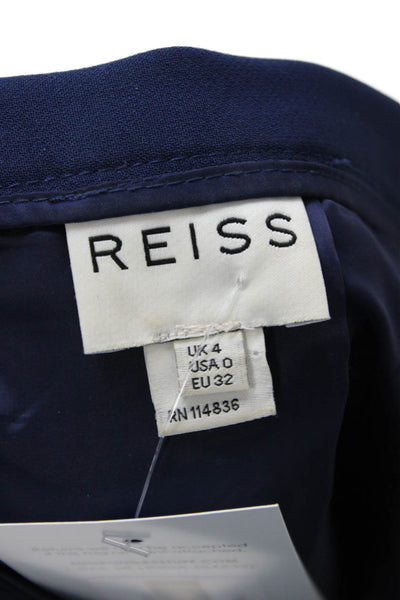 Reiss Womens Dark Blue Straight Pencil Skirt Knee Length Size 0