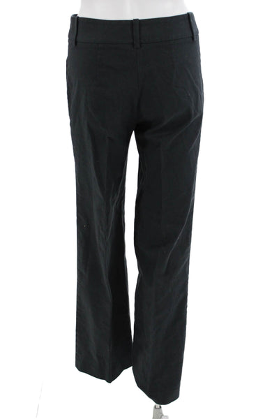 Trina Turk Womens Dress Pants Black Button 32in Inseam 97% Cotton Size 30