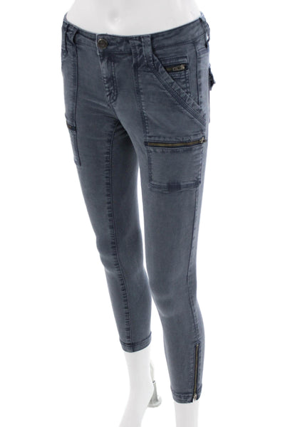 Joie Jeans Womens Ankle Cargo Cropped Dark Gray Pants Size 25