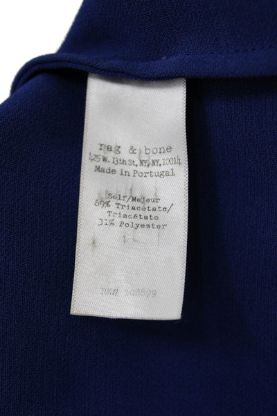 Rag & Bone Womens Basic Blue Short Sleeve Blouse Size XS