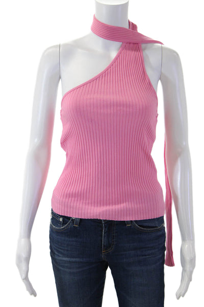 Zara Womens Pink Striped Tie Tank Sleeveless Cotton 90s Size M