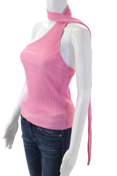 Zara Womens Pink Striped Tie Tank Sleeveless Cotton 90s Size M