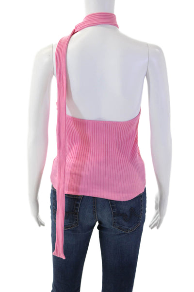 Zara Womens Pink Striped Tie Tank Sleeveless Cotton 90s Size M