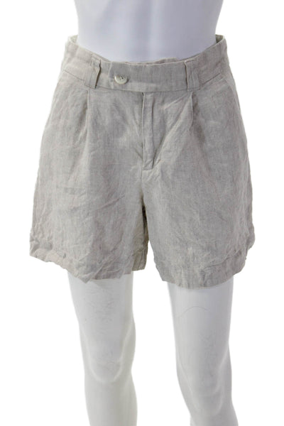 Alex Mill Unisex Beige Linen Chino Shorts Button Closure Size 0