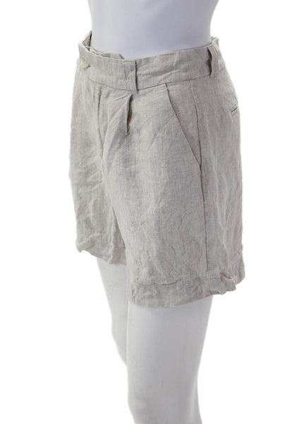 Alex Mill Unisex Beige Linen Chino Shorts Button Closure Size 0