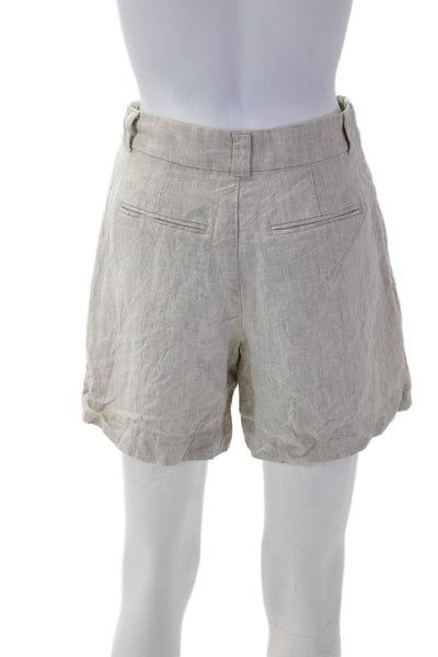 Alex Mill Unisex Beige Linen Chino Shorts Button Closure Size 0