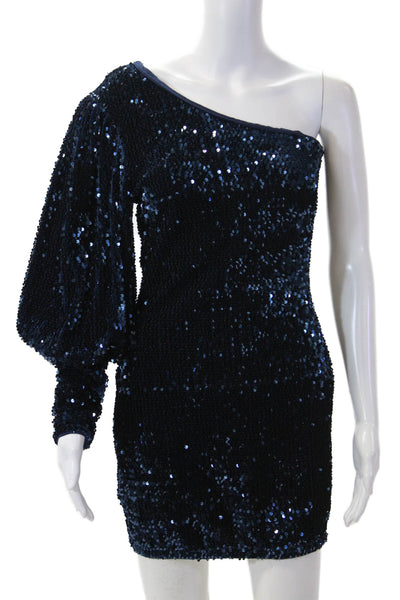 Camila Coelho Womens Bodycon Mini Dress Dark Blue Size S