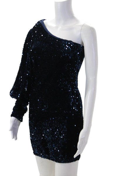 Camila Coelho Womens Bodycon Mini Dress Dark Blue Size S