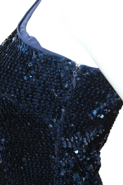 Camila Coelho Womens Bodycon Mini Dress Dark Blue Size S