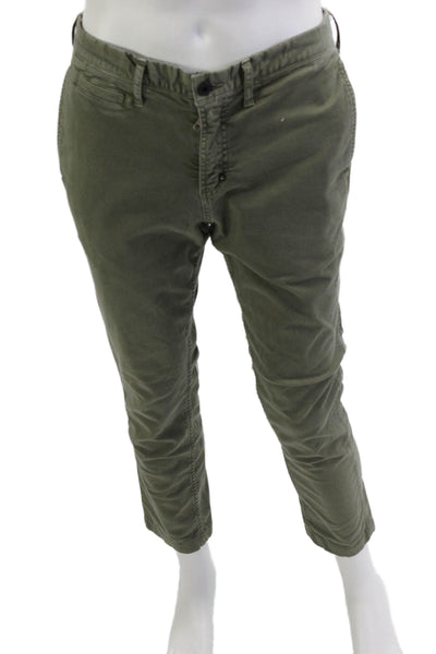 PRPS Mens Cropped Chino Pants Green Cotton Blend Size 32