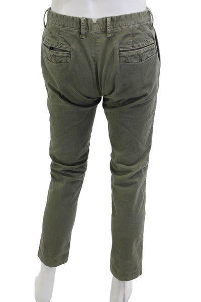 PRPS Mens Cropped Chino Pants Green Cotton Blend Size 32