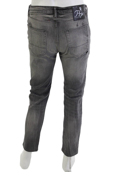 PRPS Mens Skinny Tapered Jeans Dark Gray Button Fly 85% Cotton Size 31