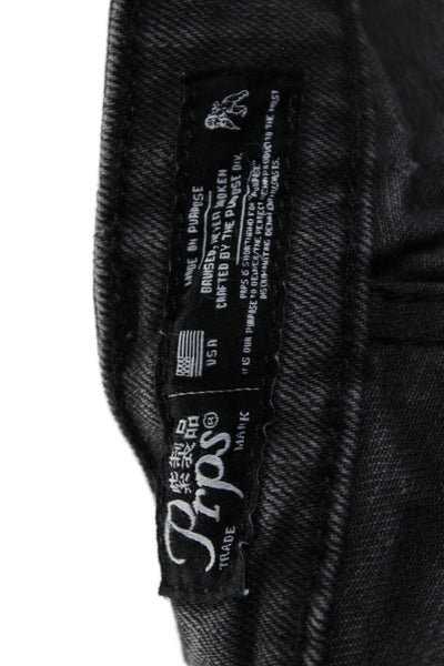 PRPS Mens Skinny Tapered Jeans Dark Gray Button Fly 85% Cotton Size 31