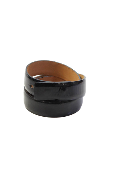 Wolford Womens Patent Leather No-Buckle Belt Solid Black Size L