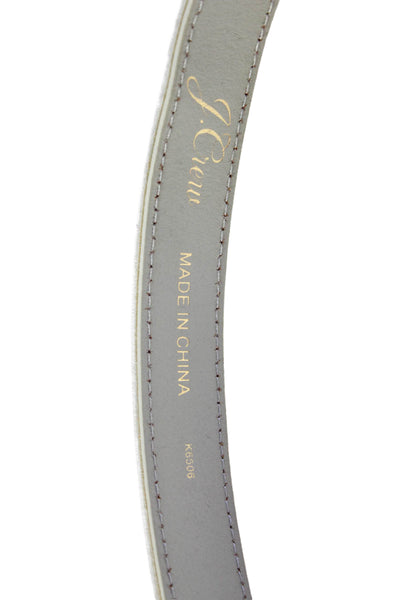 J Crew Womens Velvet Gold Tone Buckle Belt Light Gray