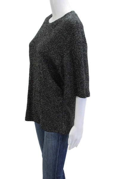 Zara Womens Basic Black T-Shirt Short Sleeve Crew Neck Size M