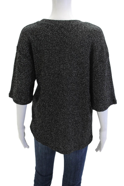 Zara Womens Basic Black T-Shirt Short Sleeve Crew Neck Size M