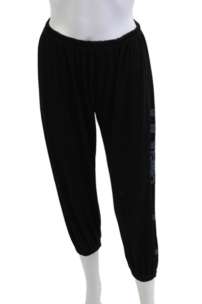 Soul Cycle Unisex Jogger Sweatpants Black Modal Blend Graphic Print Size L