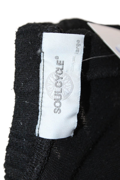 Soul Cycle Unisex Jogger Sweatpants Black Modal Blend Graphic Print Size L