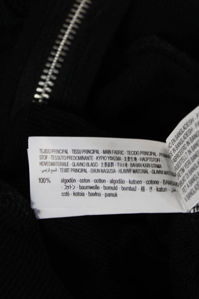 Zara Womens Full-zip Sweatshirt Black High Neck Cotton Long Sleeve Size M
