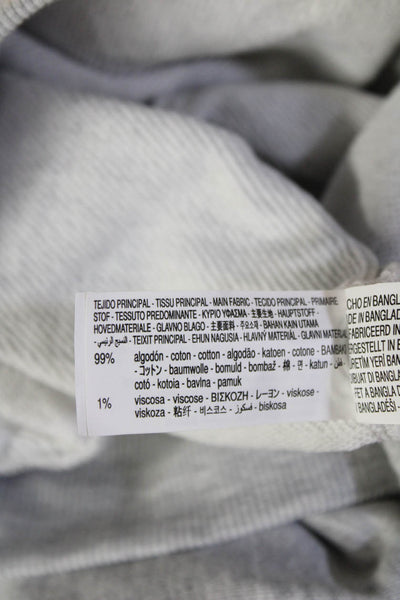 Zara Women Full-zip Sweatshirts Gray High Neck Zip Cotton Size M
