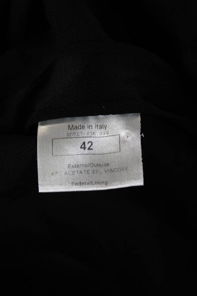 6267 Womens Sheath Shift Dress Black Short Sleeve Zip Size 42