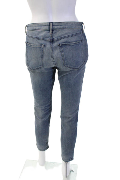 3x1 Womens Cropped Boyfriend Jeans Blue Mid Rise Size 27
