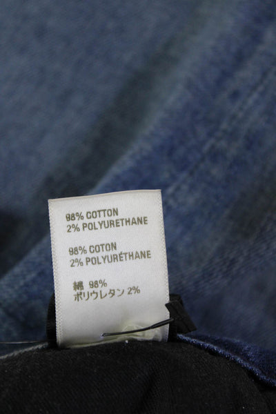 3x1 Womens Cropped Boyfriend Jeans Blue Mid Rise Size 27