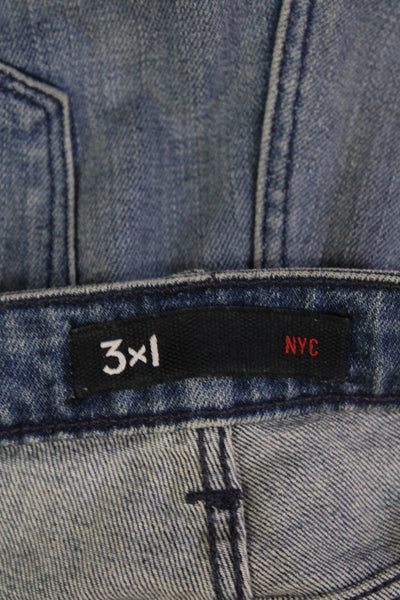 3x1 Womens Cropped Boyfriend Jeans Blue Mid Rise Size 27