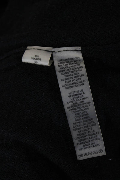 Magaschoni Women Basic Tunic Black 85% Silk Crew Neck Long Sleeve Size S