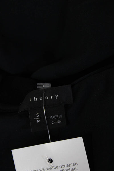 Theory Womens Black Mock Neck Button Up Tank Basic Size S