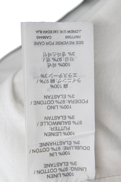 J Crew Womens White Linen Cotton Blazer Collared Long Sleeve Size 0