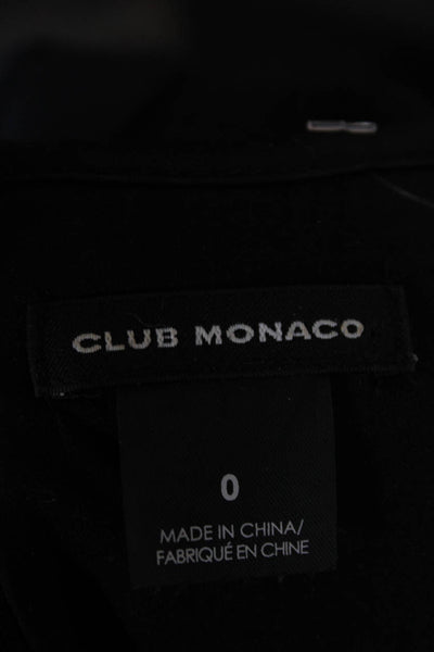 Club Monaco Womens Sheath Dress Black Short Sleeve Round Neck Size 0