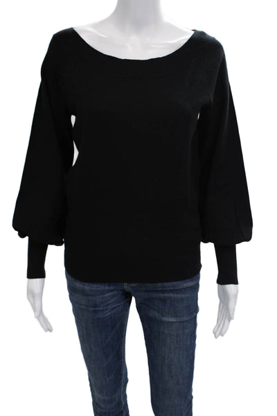 Boston Proper Womens Pullover Sweater Black Round Neck Long Sleeve Size XS