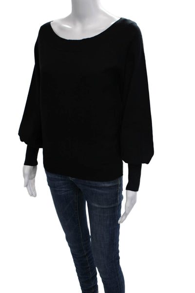 Boston Proper Womens Pullover Sweater Black Round Neck Long Sleeve Size XS