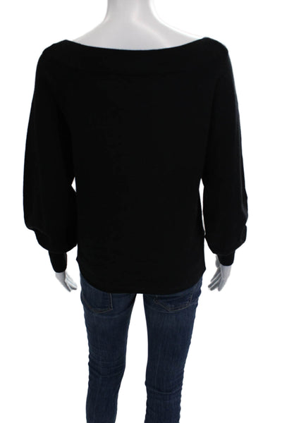 Boston Proper Womens Pullover Sweater Black Round Neck Long Sleeve Size XS