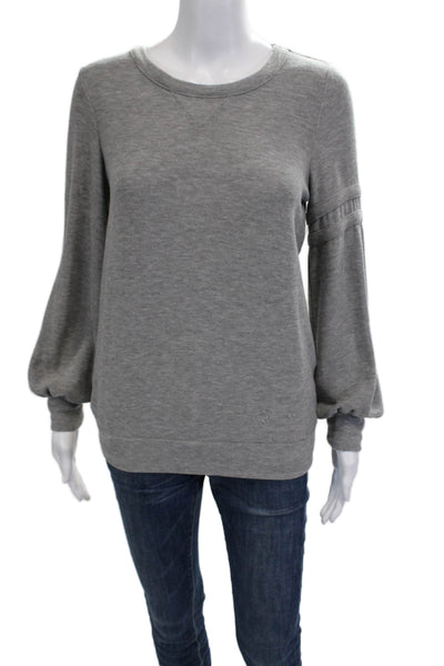 Chaser Women Pullover Sweatshirt Gray Long Sleeve Crew Neck Size S