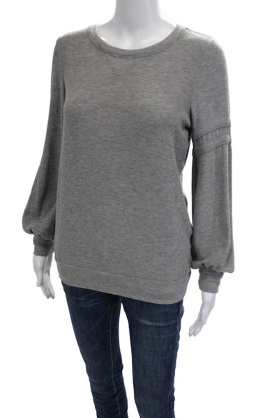 Chaser Women Pullover Sweatshirt Gray Long Sleeve Crew Neck Size S