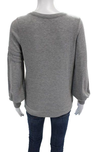 Chaser Women Pullover Sweatshirt Gray Long Sleeve Crew Neck Size S