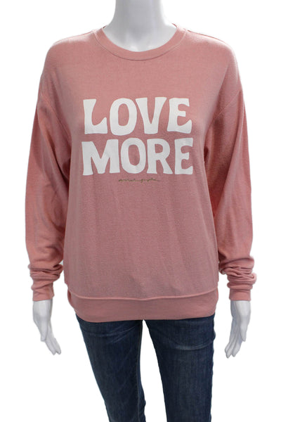 Spiritual Gangster Womens Pullover Sweatshirt Pink Graphic Long Sleeve Size XS