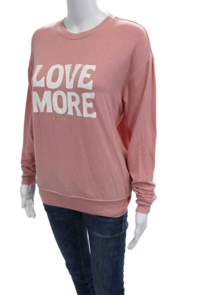 Spiritual Gangster Womens Pullover Sweatshirt Pink Graphic Long Sleeve Size XS